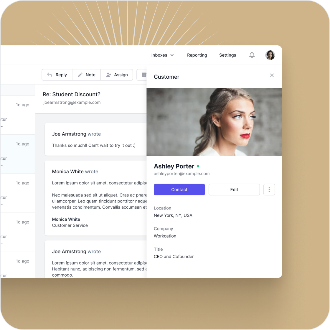 Inbox user interface